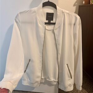 Forever 21 // Bomber Jacket (S - White)